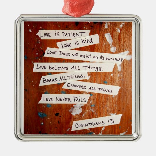 愛は決して失敗しません メタルオーナメント (正面)