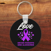 愛は決して忘れアルツハイマー病の認識を終わらせない キーホルダー (裏面)