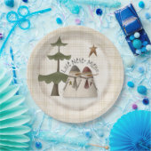 愛は決して溶けない雪だるまカップルのプレイド ペーパープレート (パーティー)