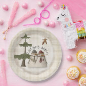 愛は決して溶けない雪だるまカップルのプレイド ペーパープレート (パーティー)