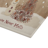 愛は決して溶けない雪だるまガラスの切断ボード カッティングボード (角)