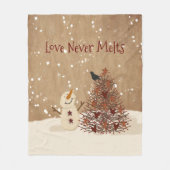 愛は決して溶けない フリースブランケット (正面)