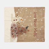 愛は決して溶けない フリースブランケット (正面(横))