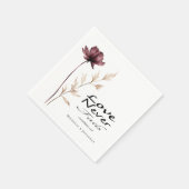 愛は決して聖書のブルゴーニュの花結婚の スタンダードカクテルナプキン (角)
