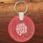 愛は決して聖書を破らない1コリント13:4-8 キーホルダー (正面)