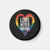 愛は決して間違っていないプライドマンスLGBT マグネット (正面)