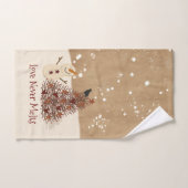 愛は決して雪だるまタオルのセットを溶けない バスタオルセット (ハンドタオル)