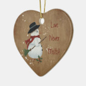 愛は決して(2)クリスマスのオーナメントを溶かしません セラミックオーナメント (左)