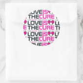 愛は治療のピンクのステッカーです ラウンドシール (バッグ)