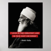 "愛は法律もっとも偉大だ"バハイタイポグラフィポスター ポスター (正面)
