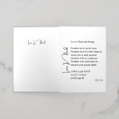 愛は流動的な詩の壁アートポスターブラック 箔グリーティングカード (外側レイダウン)