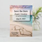 愛は深いは海として日付を保存結婚 招待状 (スタンド正面)