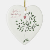 愛は深く定着させたメイド・オブ・オーナー（花嫁付き添い人）のハートのオーナメントです セラミックオーナメント (右)