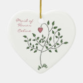 愛は深く定着させたメイド・オブ・オーナー（花嫁付き添い人）のハートのオーナメントです セラミックオーナメント (裏面)