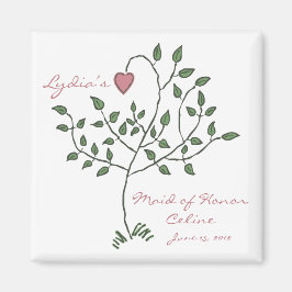 愛は深く根付いたメイド・オブ・オーナー（花嫁付き添い人）スクエアマグネット マグネット