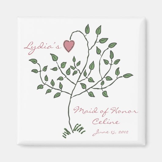 愛は深く根付いたメイド・オブ・オーナー（花嫁付き添い人）スクエアマグネット マグネット (正面)