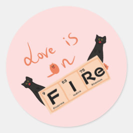 愛は火のステッカーにおもしろいある ラウンドシール