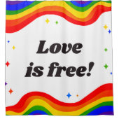 愛は無料:レインボープライドシャワーカーテン シャワーカーテン (正面)