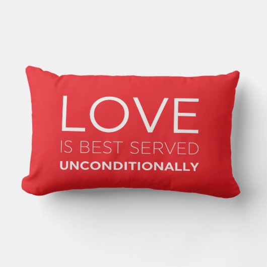 愛は無条件に最高の仕えられる ランバークッション (正面)