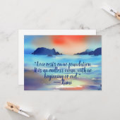 愛は無限の海水色グリーティングカード カード (正面/裏面インサイチュ)