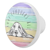 愛は犬のすべての虹のバセットハウンドを征服する セラミックノブ (右)