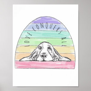 愛は犬のすべての虹のバセットハウンドを征服する ポスター
