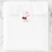 愛は甘いさくらんぼフルーツ結婚ズ ラウンドシール (バッグ)