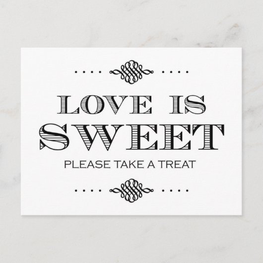 愛は甘いです、お菓子をお取りください ポストカード (正面)