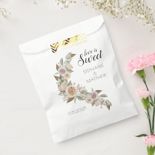 愛は甘いほこりっぽいピンクの桃のバラ結婚 フェイバーバッグ (封をした状態)