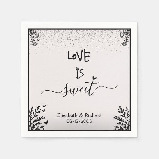 愛は甘いエレガントおもしろいの結婚脚本 スタンダードカクテルナプキン (正面)