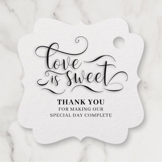 愛は甘いエレガントな結婚式 フェイバータグ (裏面)