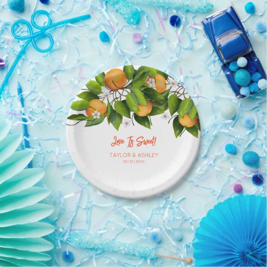 愛は甘いオレンジの柑橘系の果物 ペーパープレート (パーティー)