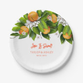 愛は甘いオレンジの柑橘系の果物 ペーパープレート (正面)