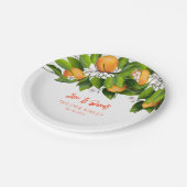 愛は甘いオレンジの柑橘系の果物 ペーパープレート (アングル)