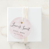 愛は甘いカスタムウェディングキャンディピンクの水色 フェイバータグ (インサイチュ)