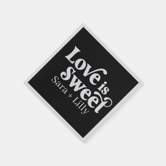 愛は甘いカスタムウェディング スタンダードカクテルナプキン (角)