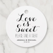 愛は甘いカスタム結婚式キャンディビュッフェの好意ファ フェイバータグ (裏面)