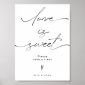 愛は甘いキャンディビュッフェ結婚のデザートサイン ポスター (正面)