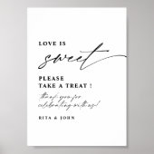 愛は甘いキャンディビュッフェ結婚のデザートサイン ポスター (正面)