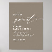 愛は甘いキャンディビュッフェ結婚のデザートサイン ポスター (正面)