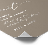 愛は甘いキャンディビュッフェ結婚のデザートサイン ポスター (角)