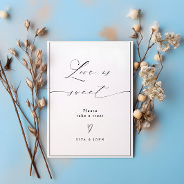 愛は甘いキャンディビュッフェ結婚のデザートサイン ポスター