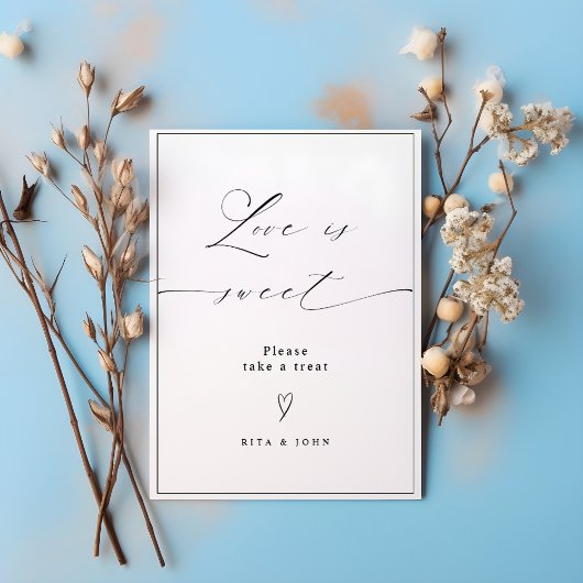 愛は甘いキャンディビュッフェ結婚のデザートサイン ポスター