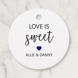 愛は甘いギフトラベル、ネイビーブルー結婚ズ フェイバータグ