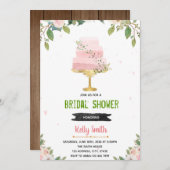 愛は甘いケーキのブライダルシャワーの招待 招待状 (正面/裏面)