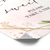 愛は甘いサイン赤面ブルゴーニュフローラ金ゴールドboho ポスター (角)