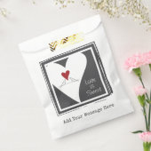 愛は甘いシンプル愛モダン鳥赤いハート フェイバーバッグ (封をした状態)