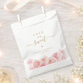 愛は甘いスクリプト金ゴールド&赤面フローラ結婚の フェイバーバッグ (クリップ留めされた状態)