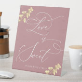 愛は甘いダスティバラと金ゴールドミニマリスト 台座サイン (インサイチュ)