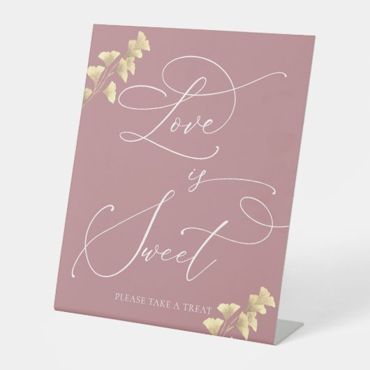 愛は甘いダスティバラと金ゴールドミニマリスト 台座サイン (正面)